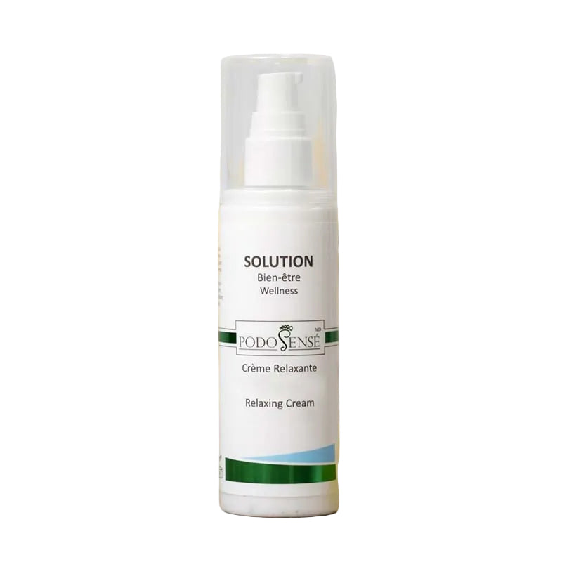 Crème relaxante et décontractante PodoSensé 120 ml — soin aux huiles essentielles pour soulager la fatigue musculaire des pieds et jambes