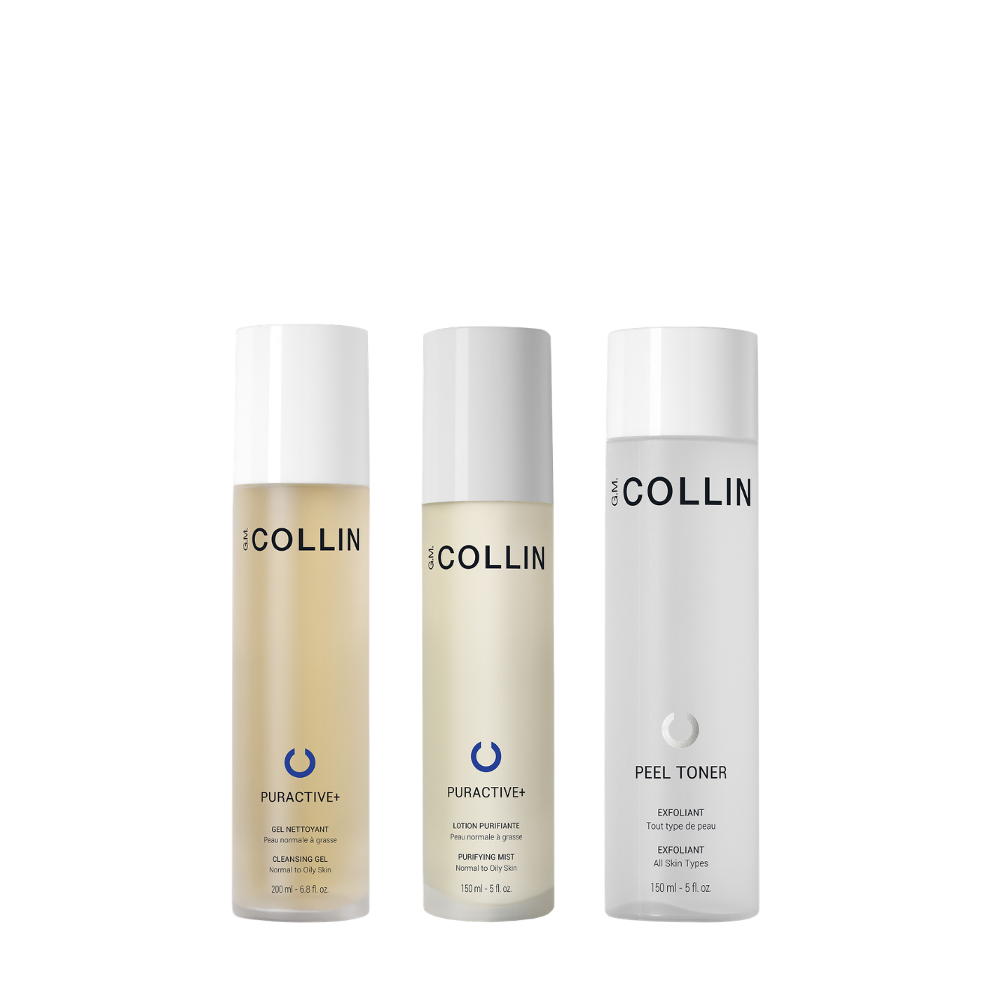 Promo ensemble Gel Nettoyant Puractive: Peel Toner, Nettoyant et Lotion - G.M Collin