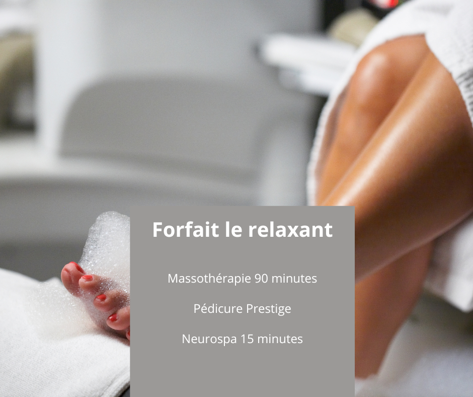 Forfait le relaxant - Massage, Pédicure, Neurospa