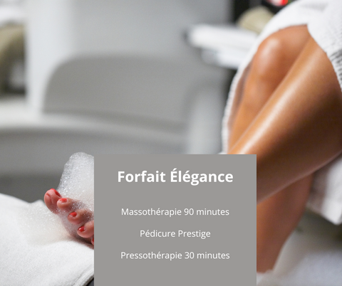 Forfait Élégance - Massage, Pédicure prestige, Pressothérapie