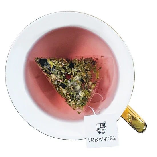 Emballage debout Antidote Quatre Saisons Urbanithé infusion thé vert sans théine 9 sachets pyramidaux 30g, fond blanc