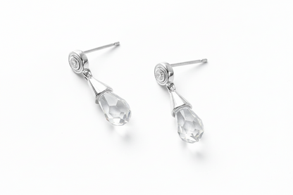 Boucles d'oreilles In Love Argent Caroline Néron — argent 925 plaqué or 14K cristaux Swarovski — Spa Santé Le Nénuphar