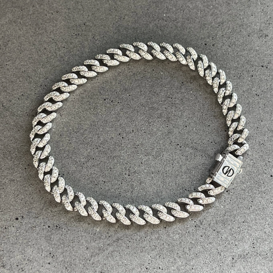Bracelet Bombshell Argent Caroline Néron — vue détail pavage zirconium sterling — Spa Santé Le Nénuphar