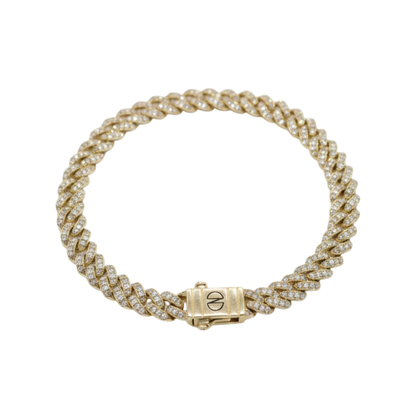 Bracelet Bombshell Doré Caroline Néron — chaîne cubaine pavée zircon or — Spa Santé Le Nénuphar
