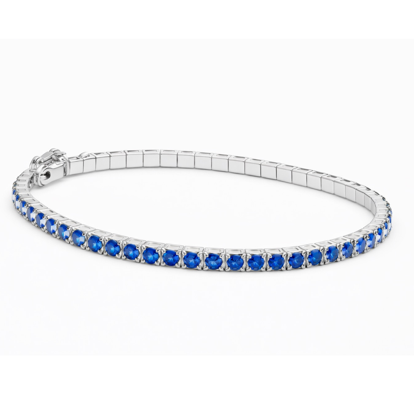 Bracelet Exclusive Bleu Saphir Caroline Néron — chaîne zircon cubique bleu saphir — Spa Santé Le Nénuphar