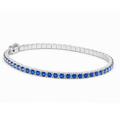 Bracelet Exclusive Bleu Saphir Caroline Néron — chaîne zircon cubique bleu saphir — Spa Santé Le Nénuphar