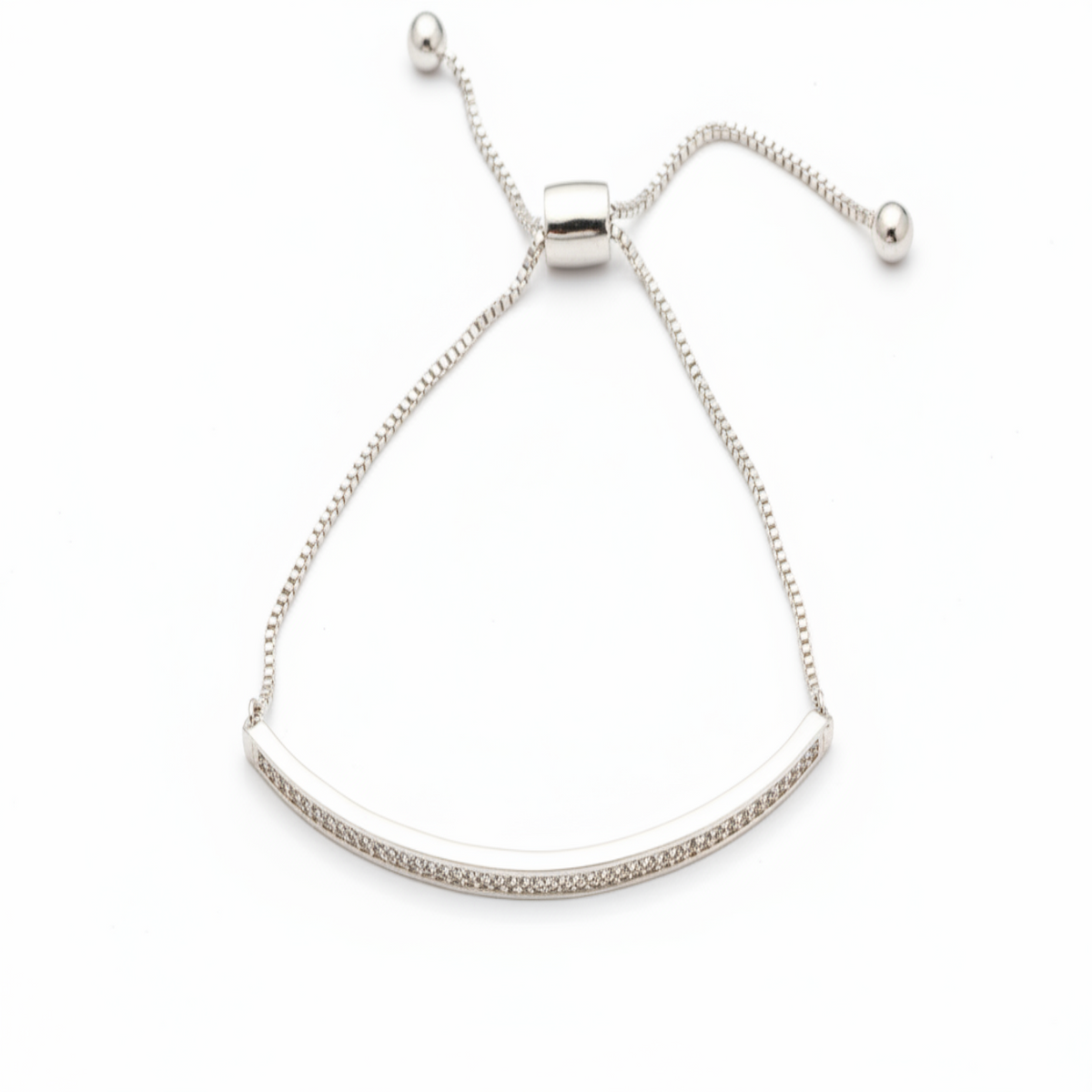 Bracelet Linéaire Argent Caroline Néron — argent 925 cristaux Swarovski clairs — Spa Santé Le Nénuphar
