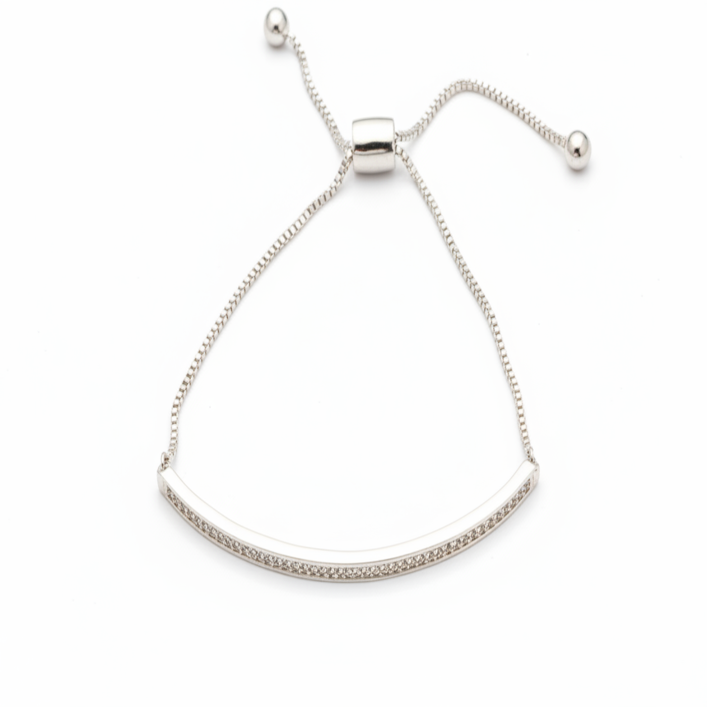 Bracelet Linéaire Argent Caroline Néron — argent 925 cristaux Swarovski clairs — Spa Santé Le Nénuphar
