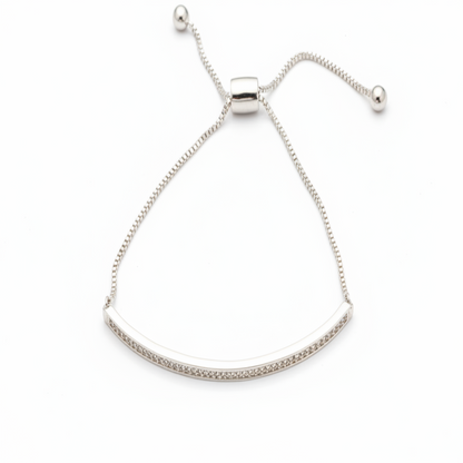 Bracelet Linéaire Argent Caroline Néron — argent 925 cristaux Swarovski clairs — Spa Santé Le Nénuphar
