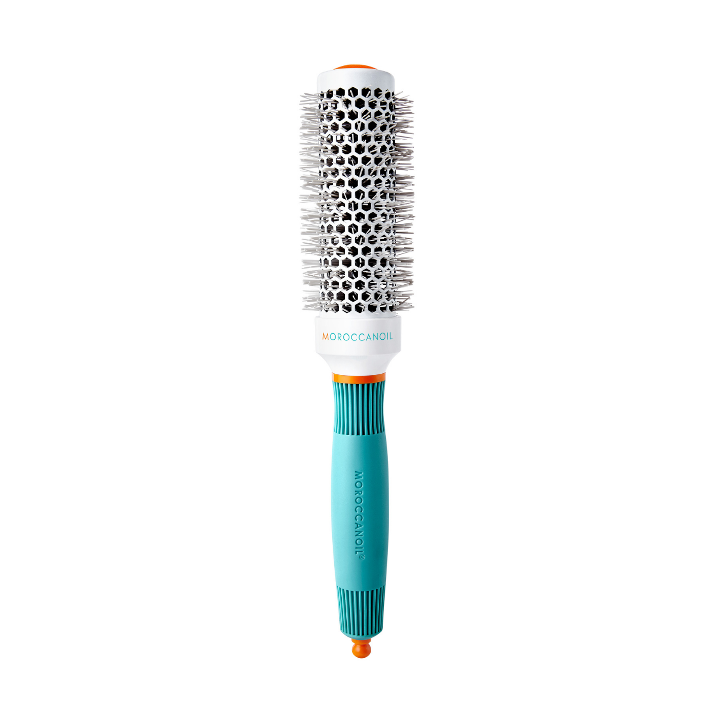 Brosse ronde 35mm / 1-3/8" Moroccanoil - cylindre céramique et manche turquoise - Spa Santé Le Nénuphar