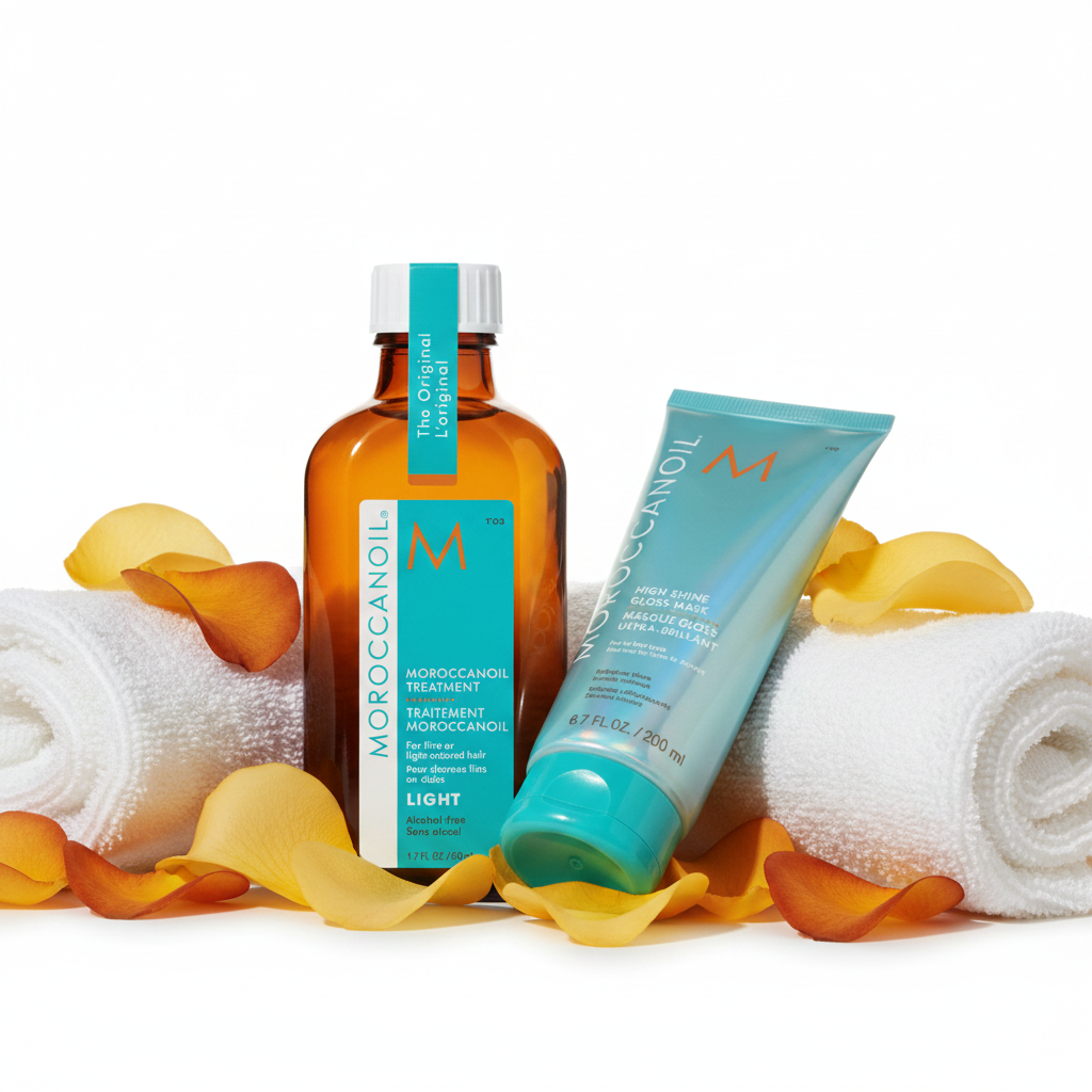Forfait Expérience Capillaire Signature — Masque Gloss Ultra Brillant et Traitement Moroccanoil Light avec ambiance spa — Spa Santé Le Nénuphar