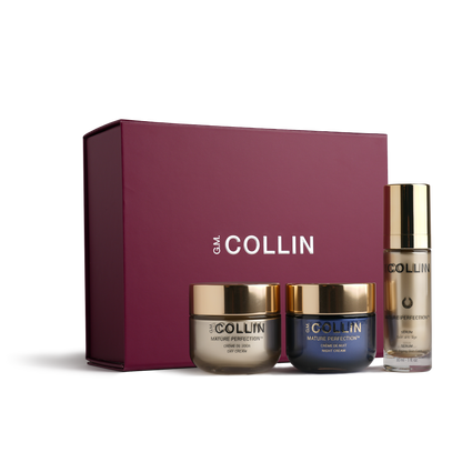 Coffret des fêtes Mature Perfection de G.M. Collin, avec sérum, crème de jour et crème de nuit, au Spa Santé Le Nénuphar.