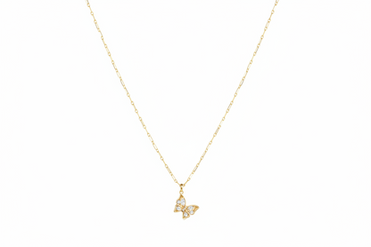Collier Ailes Précieuses Caroline Néron — pendentif papillon zircon or — Spa Santé Le Nénuphar