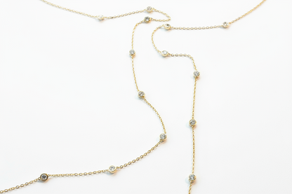 Collier Chaîne d'amour doré Caroline Néron — argent 925 Swarovski — Spa Santé Le Nénuphar