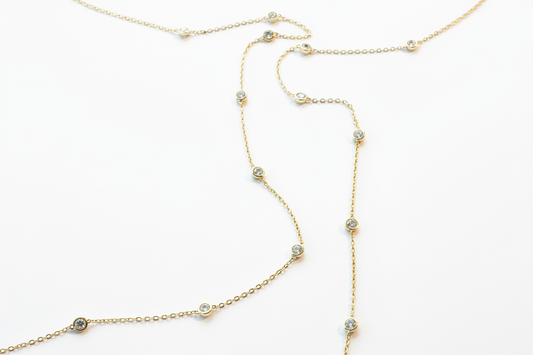 Collier Chaîne d'amour doré Caroline Néron — argent 925 Swarovski — Spa Santé Le Nénuphar