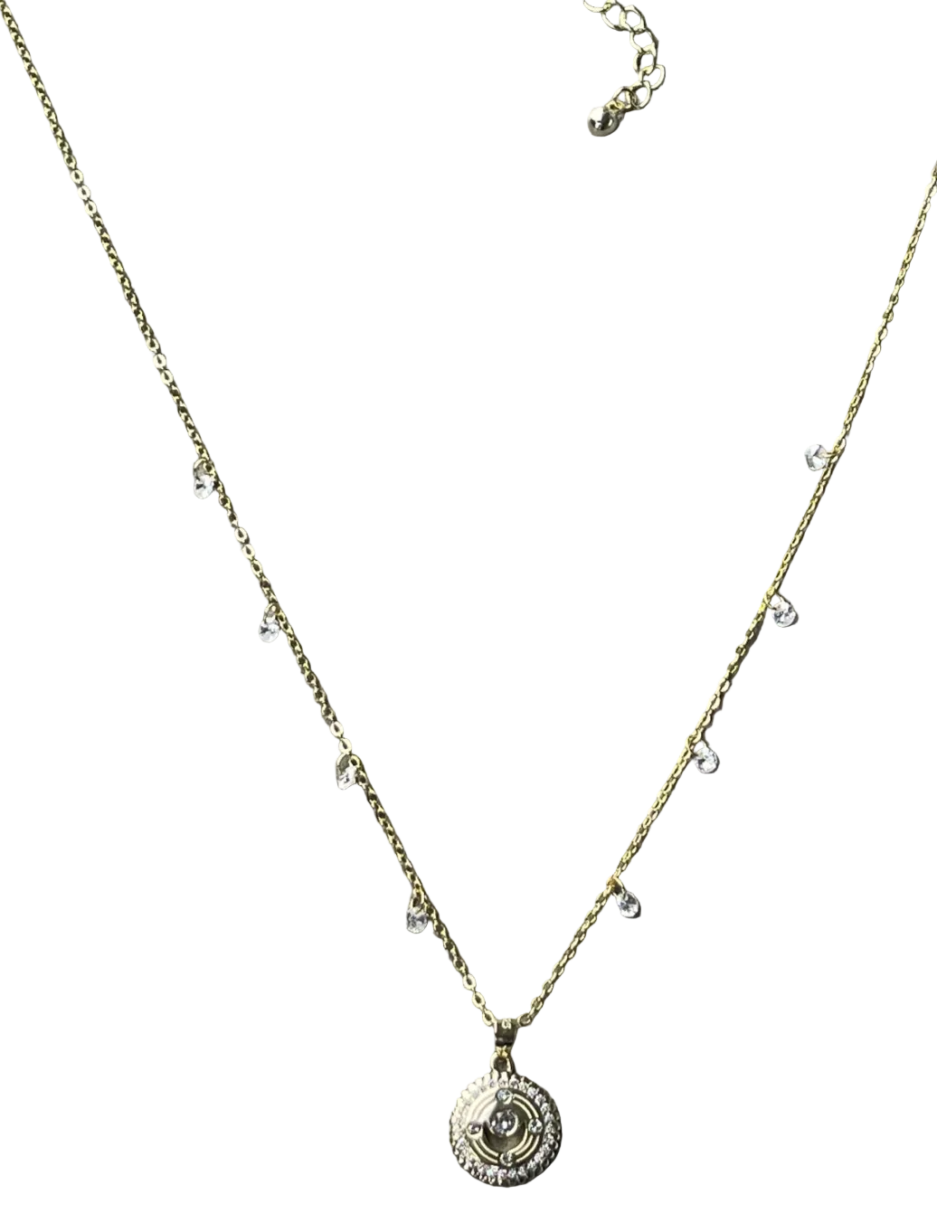 Collier Stella Caroline Néron en argent 925 plaqué or avec cristaux Swarovski et pierres naturelles — Spa Santé Le Nénuphar