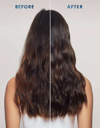 Résultat avant et après avec la Crème Coiffante Disciplinante Moroccanoil sur les frisottis — Spa Santé Le Nénuphar