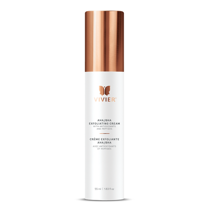 Crème exfoliante AHA/BHA Vivier 55 ml — exfoliant 3 en 1 aux AHA, BHA, vitamine C et peptides"