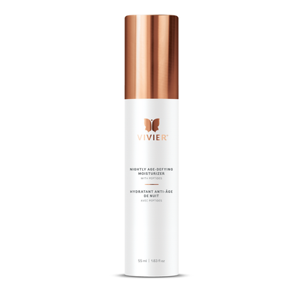 Hydratant anti-âge de nuit Vivier 55 ml — vitamine C, E et acide hyaluronique pour régénérer la peau la nuit