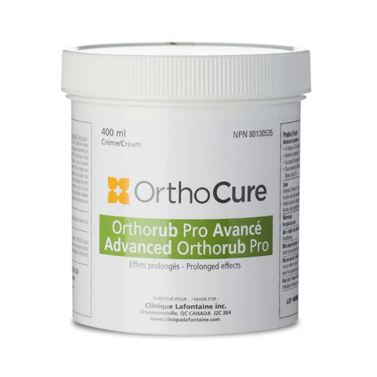 Pot de crème OrthoRub Pro Avancé OrthoCure, format 400 ml — Spa Santé Le Nénuphar