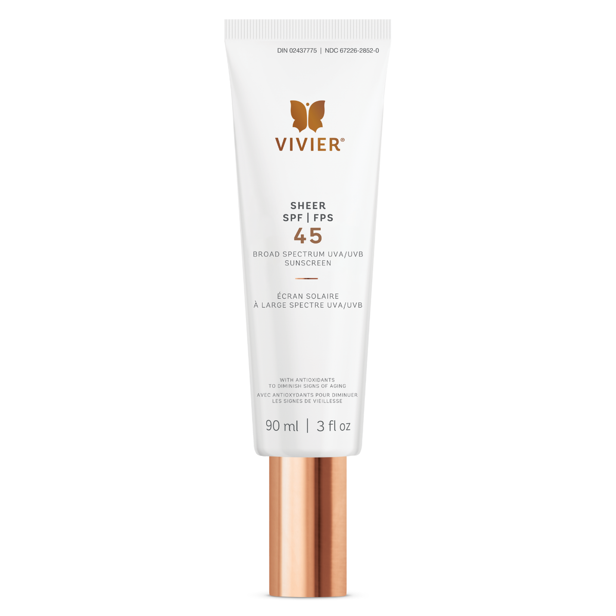 Écran solaire SHEER FPS 45 Vivier, protection solaire quotidienne légère — Spa Santé Le Nénuphar
