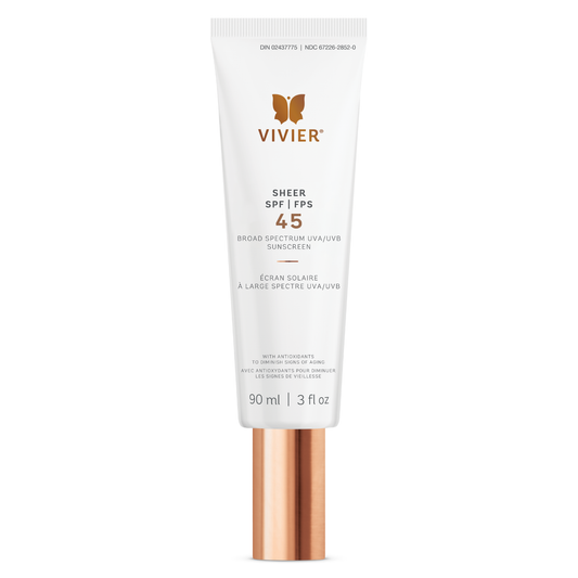 Écran solaire SHEER FPS 45 Vivier, protection solaire quotidienne légère — Spa Santé Le Nénuphar