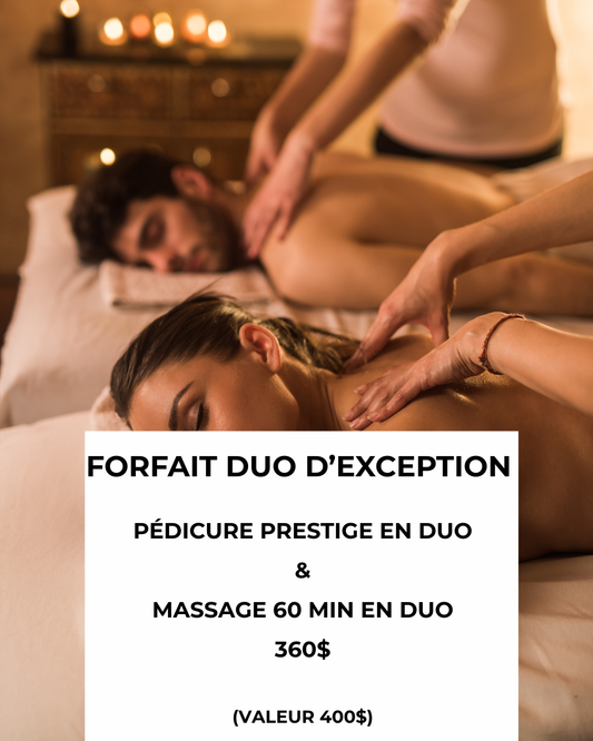 Forfait Saint-Valentin Duo d'Exception – Pédicure Prestige en duo & Massage 60 minutes en duo