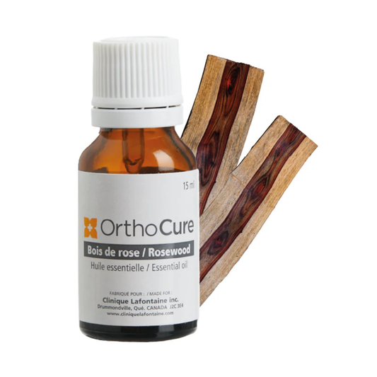 Huile essentielle de bois de rose 15 ml OrthoCure — régénérante et immunostimulante — Spa Santé Le Nénuphar