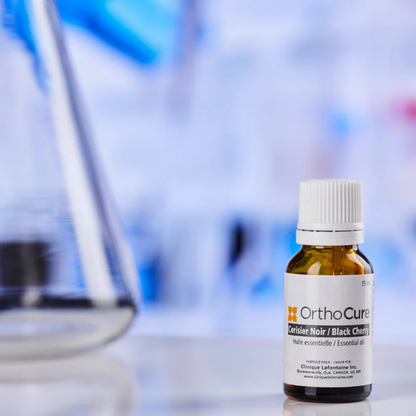 Huile essentielle de cerisier noir OrthoCure — aromathérapie antirhumatismale — Spa Santé Le Nénuphar