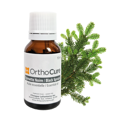 Huile essentielle d'épinette noire 15 ml OrthoCure — tonique et antispasmodique — Spa Santé Le Nénuphar