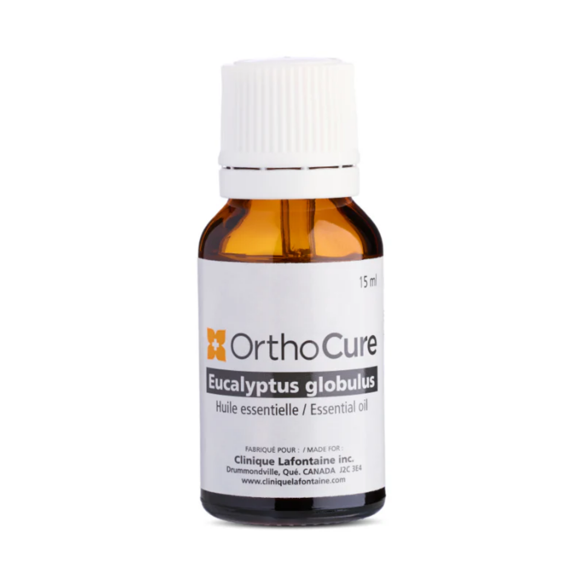 Huile essentielle eucalyptus globulus OrthoCure avec feuilles d'eucalyptus — aromathérapie naturelle — Spa Santé Le Nénuphar