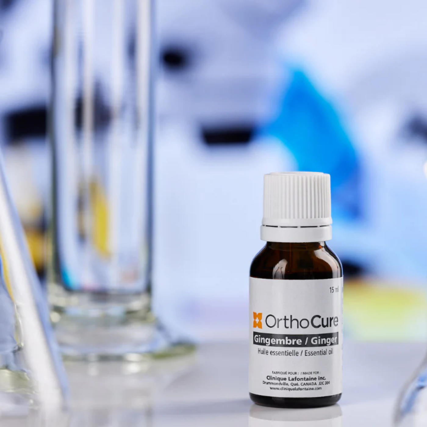 Huile essentielle de gingembre OrthoCure — anti-inflammatoire et anti-nausées — Spa Santé Le Nénuphar