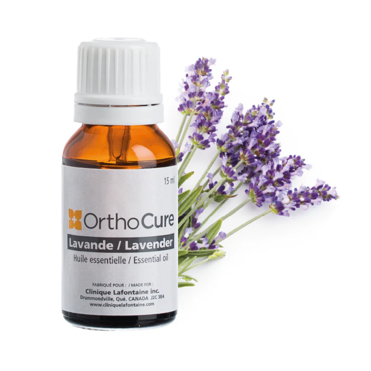 Huile essentielle de lavande vraie 15 ml OrthoCure — calmante et cicatrisante — Spa Santé Le Nénuphar