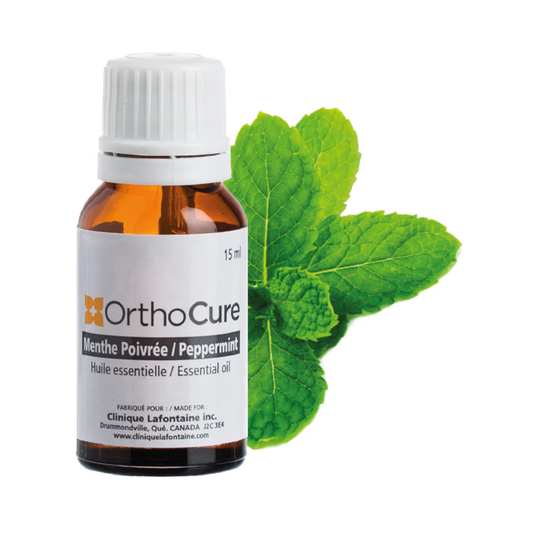 Huile essentielle de menthe poivrée 15 ml OrthoCure — antalgique et fraîchissante — Spa Santé Le Nénuphar
