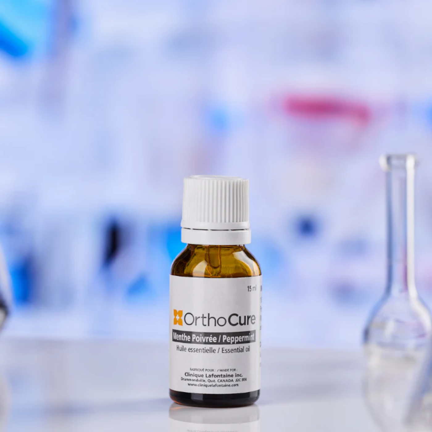 Huile essentielle de menthe poivrée OrthoCure — aromathérapie antidouleur — Spa Santé Le Nénuphar