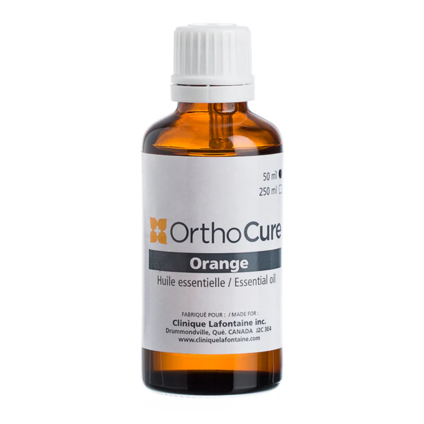 Huile essentielle d'orange 50 ml OrthoCure — tonique et bactéricide — Spa Santé Le Nénuphar