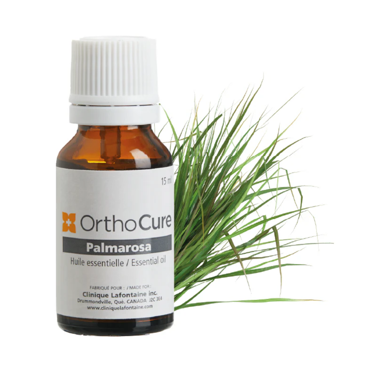 Huile essentielle de palmarosa 15 ml OrthoCure — régénérante et antibactérienne — Spa Santé Le Nénuphar