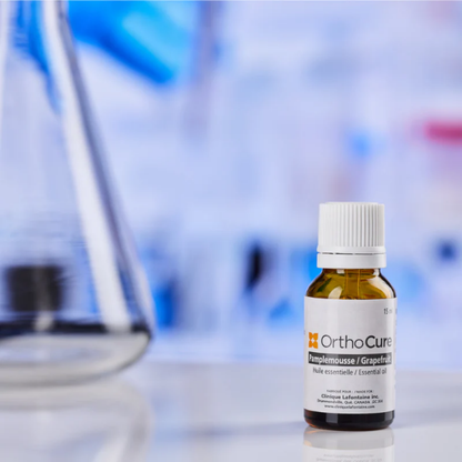 Huile essentielle de pamplemousse OrthoCure — aromathérapie tonifiante agrumes — Spa Santé Le Nénuphar