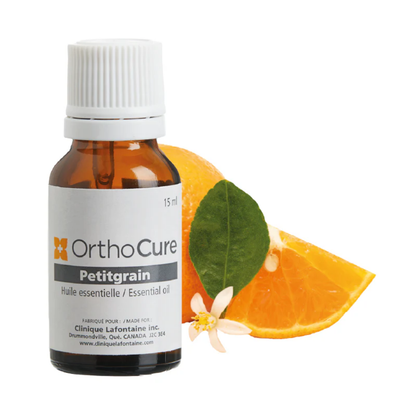 Huile essentielle de petitgrain bigarade 15 ml OrthoCure — calmante et cicatrisante — Spa Santé Le Nénuphar
