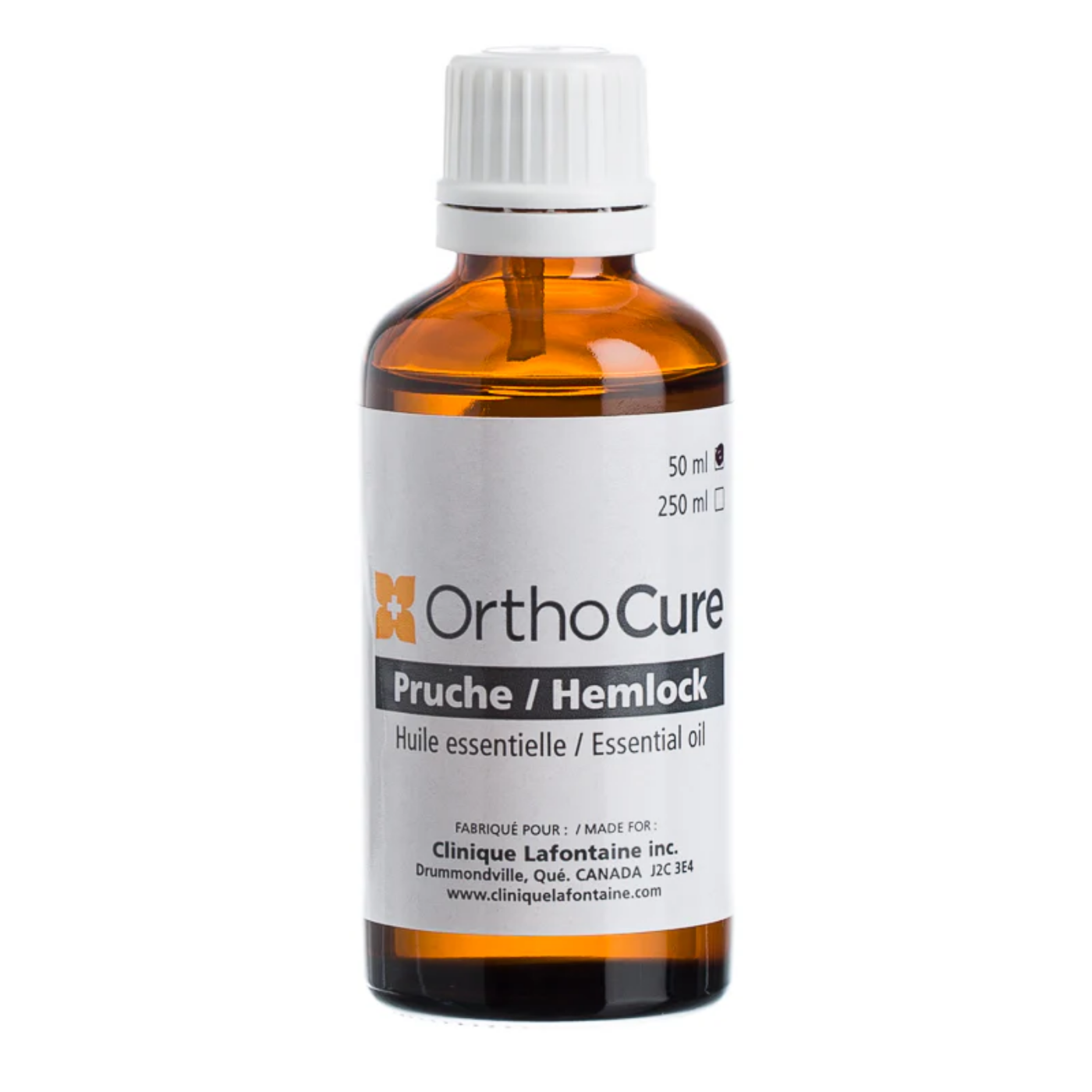 Huile essentielle de pruche 50 ml OrthoCure — lâcher-prise et immunostimulante — Spa Santé Le Nénuphar