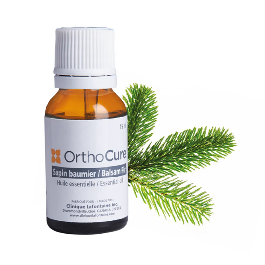 Huile essentielle de sapin baumier 15 ml OrthoCure — antidouleur et bain de forêt — Spa Santé Le Nénuphar