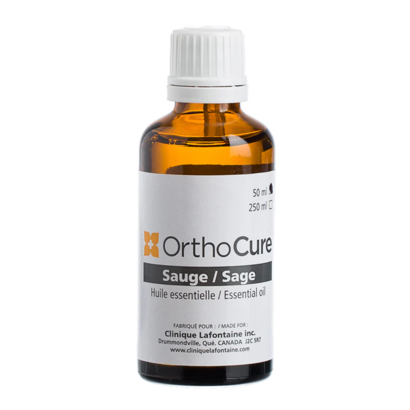 Huile essentielle sauge 50 ml OrthoCure — ménopause et cicatrisante — Spa Santé Le Nénuphar