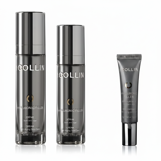Hyaluronic Filler Bundle G.M. Collin — Crème 50ml, Sérum 30ml et Contour des yeux 15g — Spa Santé Le Nénuphar