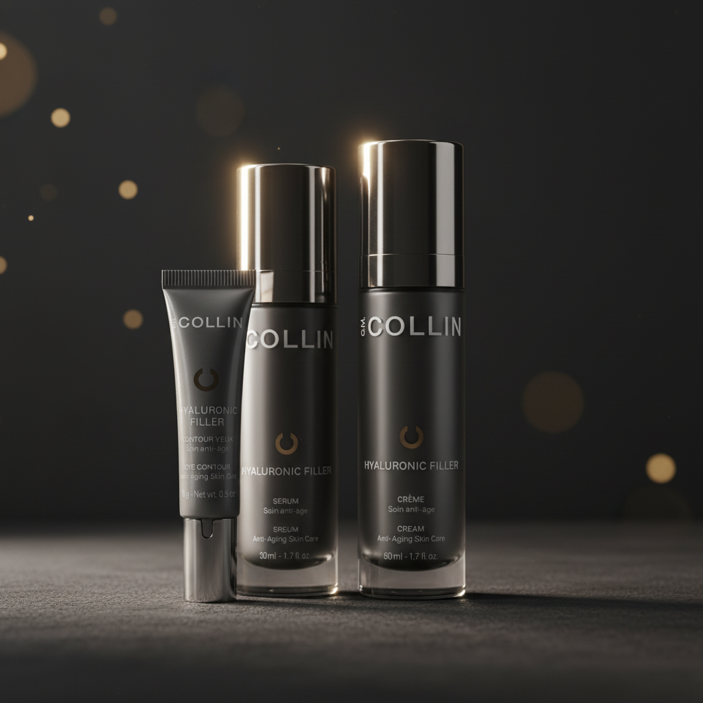 Hyaluronic Filler Bundle G.M. Collin — Sérum, Crème et Contour des yeux en ambiance glamour — Spa Santé Le Nénuphar