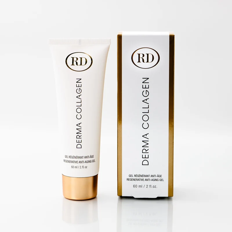 Derma Collagène 60 ml RD Cosmetic — tube et boîte packaging doré — gel régénérant anti-âge — Spa Santé Le Nénuphar