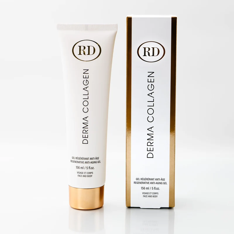 Derma Collagène 156 ml RD Cosmetic — tube et boîte packaging doré visage et corps — Spa Santé Le Nénuphar