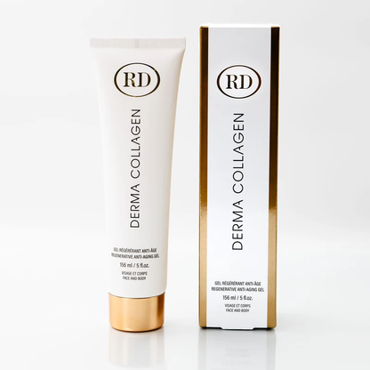 Derma Collagène 156 ml RD Cosmetic — tube et boîte packaging doré visage et corps — Spa Santé Le Nénuphar