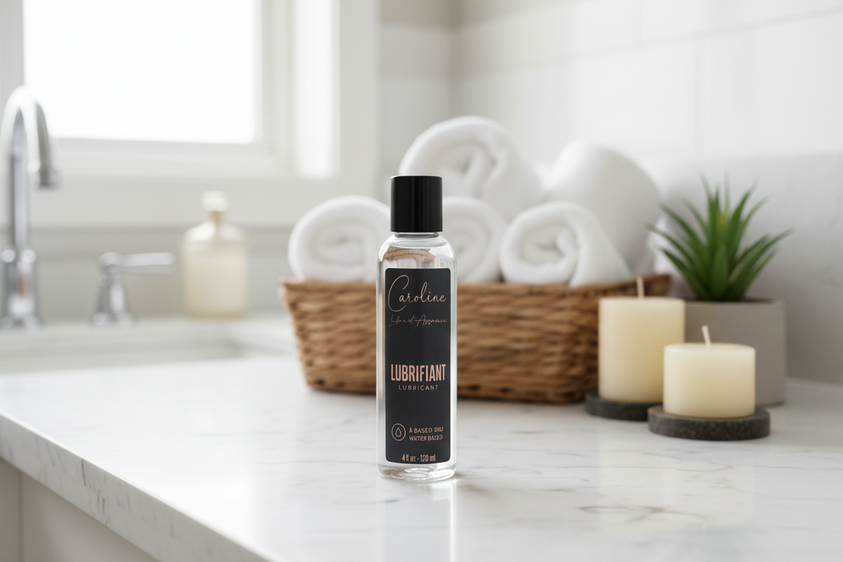 Lubrifiant intime original Caroline Néron — texture soyeuse sans résidu, formule douce et sécuritaire — Spa Santé Le Nénuphar