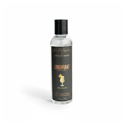 Lubrifiant intime Piña Colada Caroline Néron — base d'eau, saveur tropicale ananas coco, fait au Québec — Spa Santé Le Nénuphar