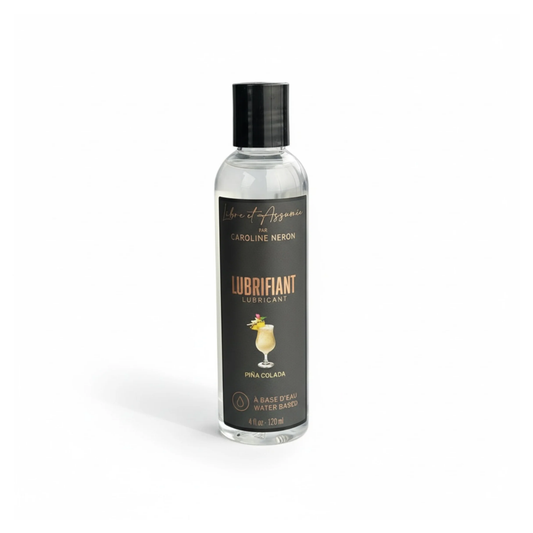 Lubrifiant intime Piña Colada Caroline Néron — base d'eau, saveur tropicale ananas coco, fait au Québec — Spa Santé Le Nénuphar